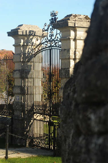 Afbeelding gietijzeren poort van een kasteel